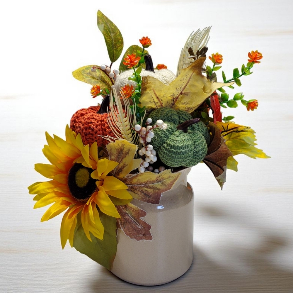 Autumn Harvest Floral Arrangement Sunflower/ Pumpkins